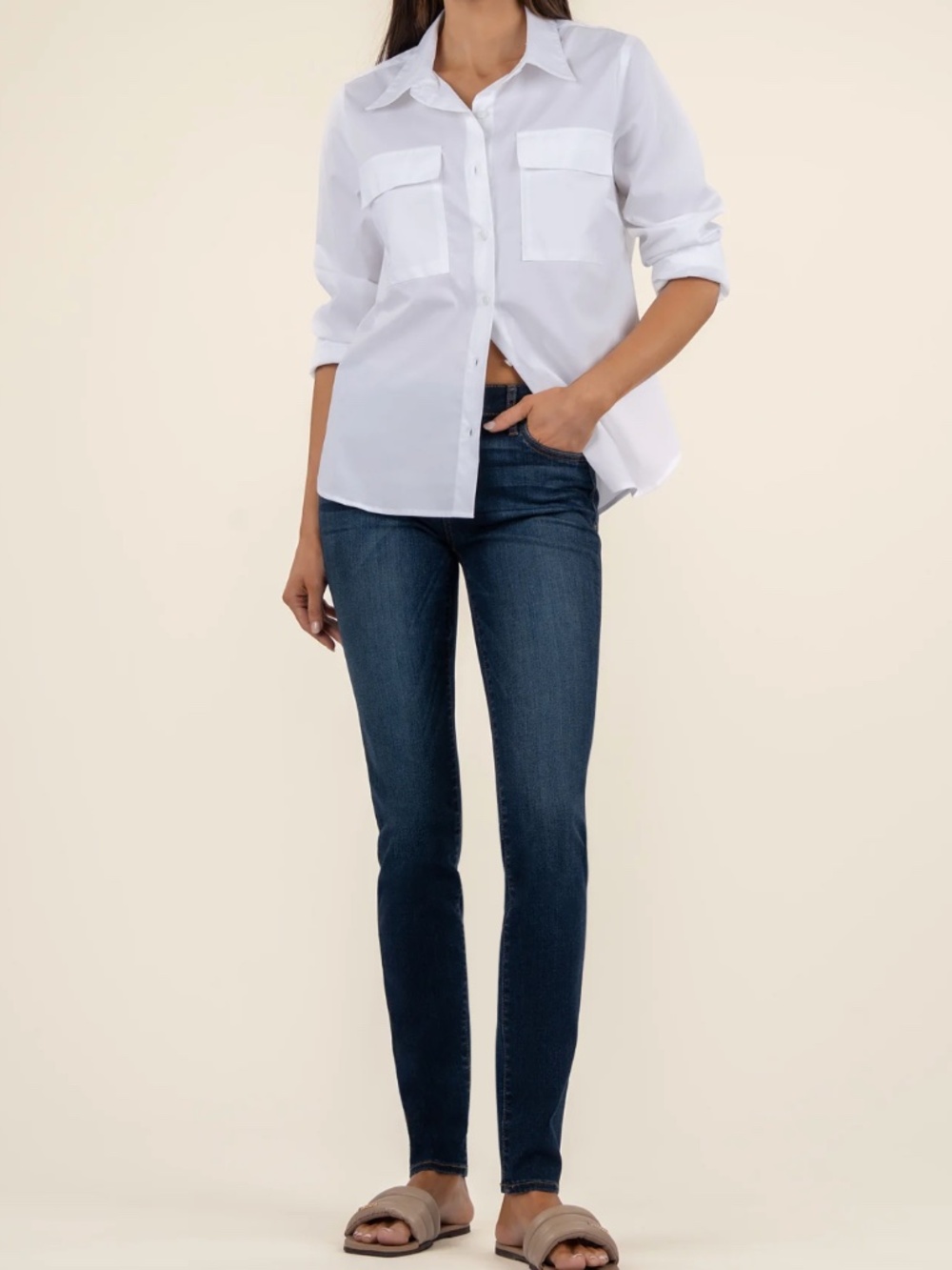 KUT From The Kloth Diana Mid Rise Relaxed Fit Skinny in Systematic Wash Size 20W